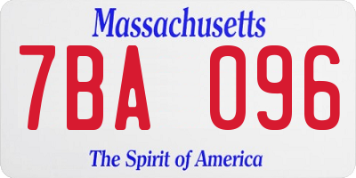 MA license plate 7BA096