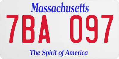 MA license plate 7BA097