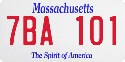 MA license plate 7BA101