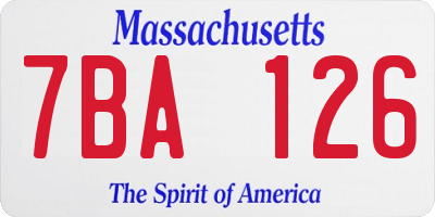 MA license plate 7BA126