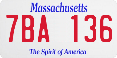 MA license plate 7BA136