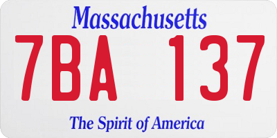 MA license plate 7BA137