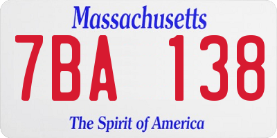 MA license plate 7BA138