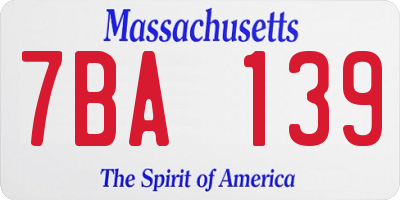 MA license plate 7BA139