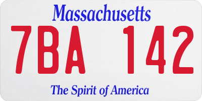 MA license plate 7BA142