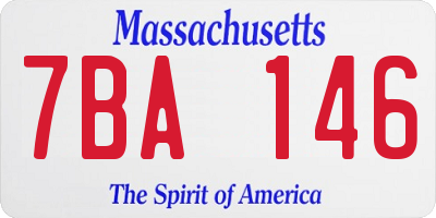 MA license plate 7BA146