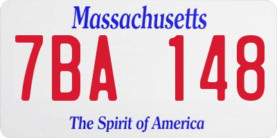 MA license plate 7BA148
