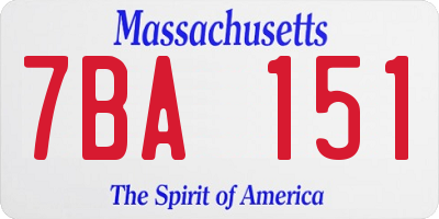 MA license plate 7BA151