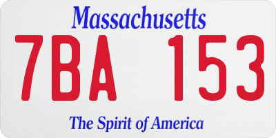 MA license plate 7BA153