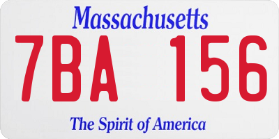 MA license plate 7BA156
