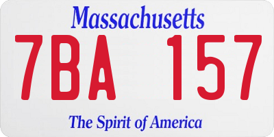 MA license plate 7BA157