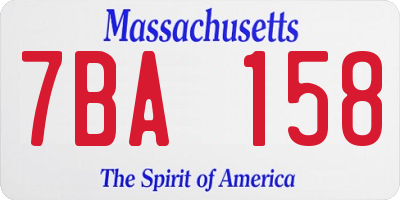 MA license plate 7BA158