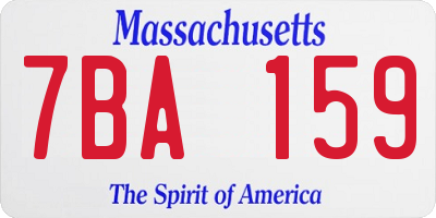 MA license plate 7BA159