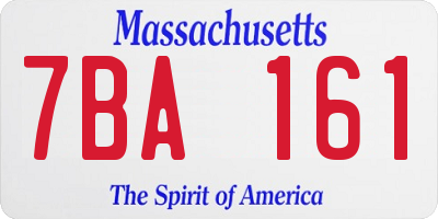 MA license plate 7BA161