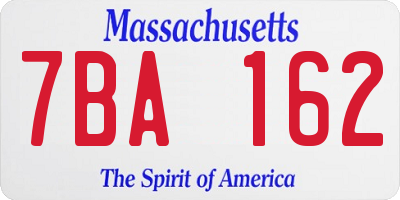 MA license plate 7BA162