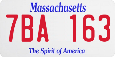 MA license plate 7BA163