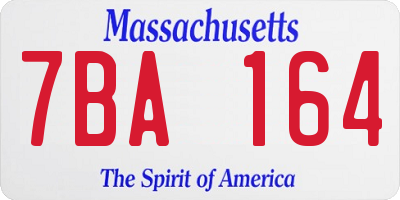 MA license plate 7BA164