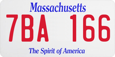 MA license plate 7BA166