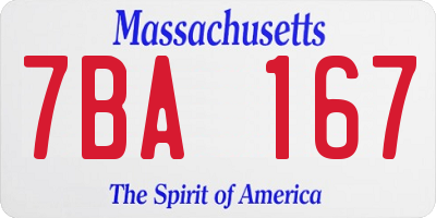 MA license plate 7BA167