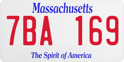MA license plate 7BA169