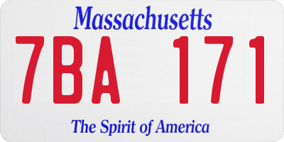 MA license plate 7BA171