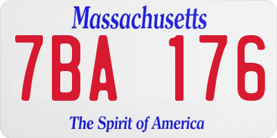 MA license plate 7BA176