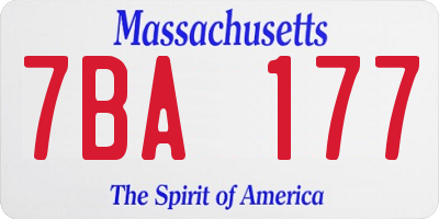 MA license plate 7BA177