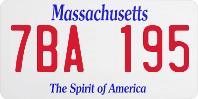 MA license plate 7BA195