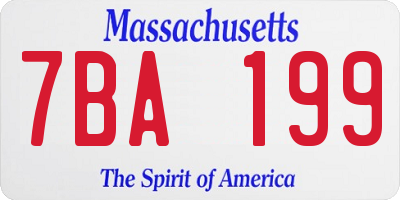 MA license plate 7BA199