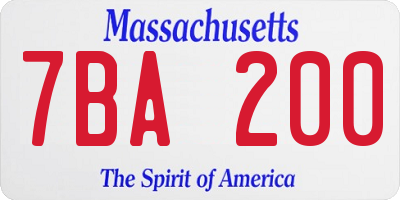 MA license plate 7BA200