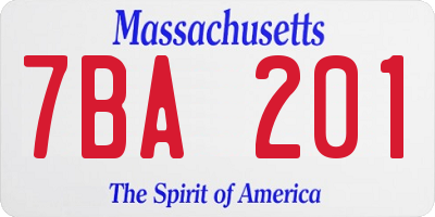MA license plate 7BA201
