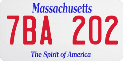 MA license plate 7BA202