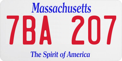 MA license plate 7BA207