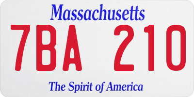 MA license plate 7BA210