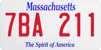 MA license plate 7BA211