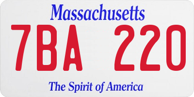 MA license plate 7BA220
