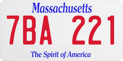 MA license plate 7BA221