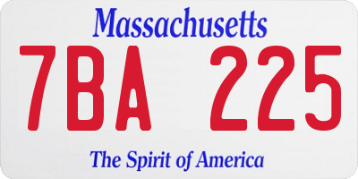MA license plate 7BA225