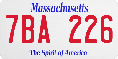 MA license plate 7BA226