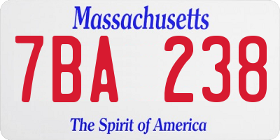 MA license plate 7BA238