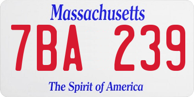 MA license plate 7BA239