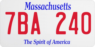 MA license plate 7BA240