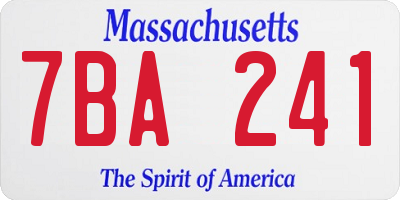 MA license plate 7BA241