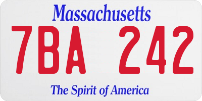 MA license plate 7BA242