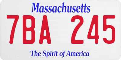 MA license plate 7BA245
