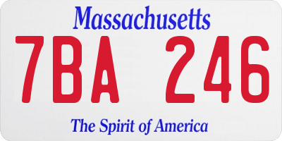 MA license plate 7BA246