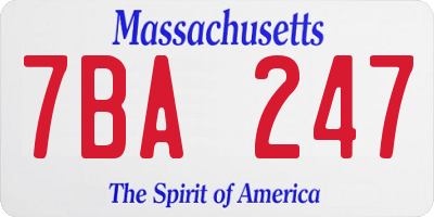 MA license plate 7BA247