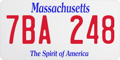 MA license plate 7BA248