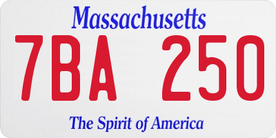 MA license plate 7BA250