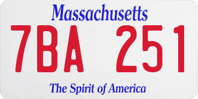 MA license plate 7BA251